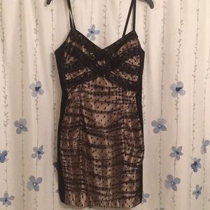 Beige and black dress. Holiday party/night out!